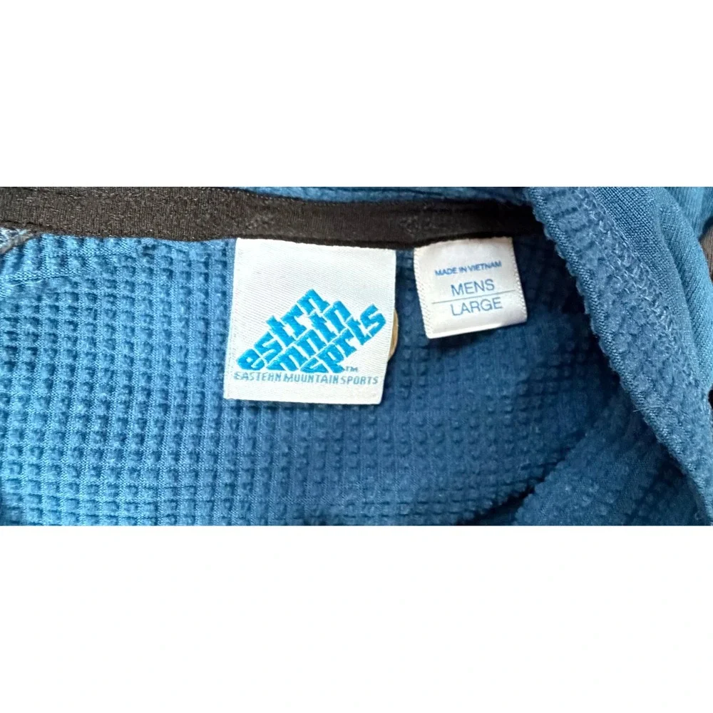 EMS Eastern Mountain Sports Techwick 1/4 Zip Pullover Blue Grey Sz L Hiking